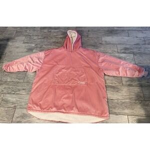 The Comfy Wearable Blanket Oversized Hoodie Pink Sherpa Lined One Size Sweater
